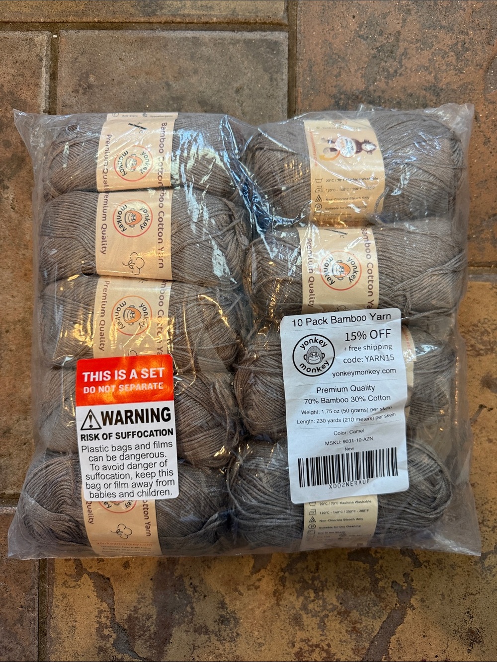 Yonkey Monkey Bamboo Cotton Yarn 9 Pack bundle